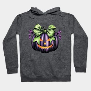 Halloween Pumpkin Face with Big Bow character illustration Hoodie